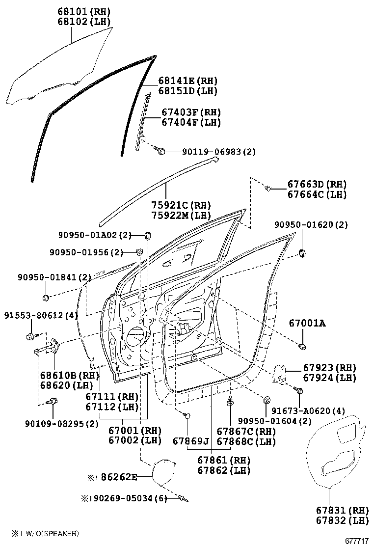  RAV4 |  FRONT DOOR PANEL GLASS