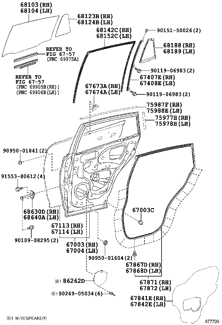  RAV4 |  REAR DOOR PANEL GLASS