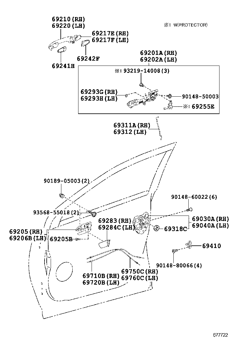  RAV4 |  FRONT DOOR LOCK HANDLE
