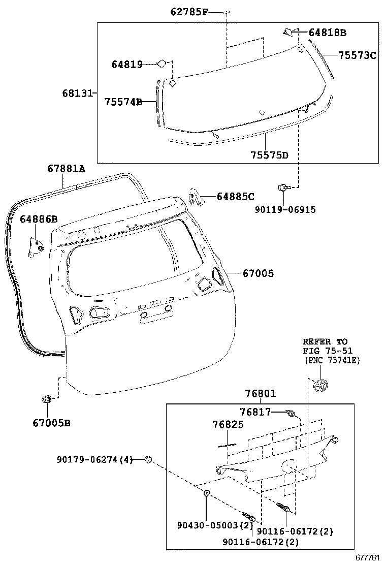  RAV4 |  BACK DOOR PANEL GLASS