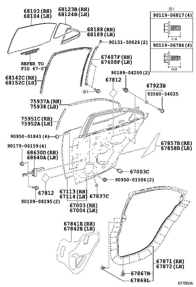  IS250 300H |  REAR DOOR PANEL GLASS