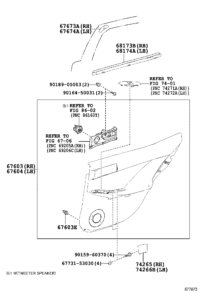  IS250 300H |  REAR DOOR PANEL GLASS