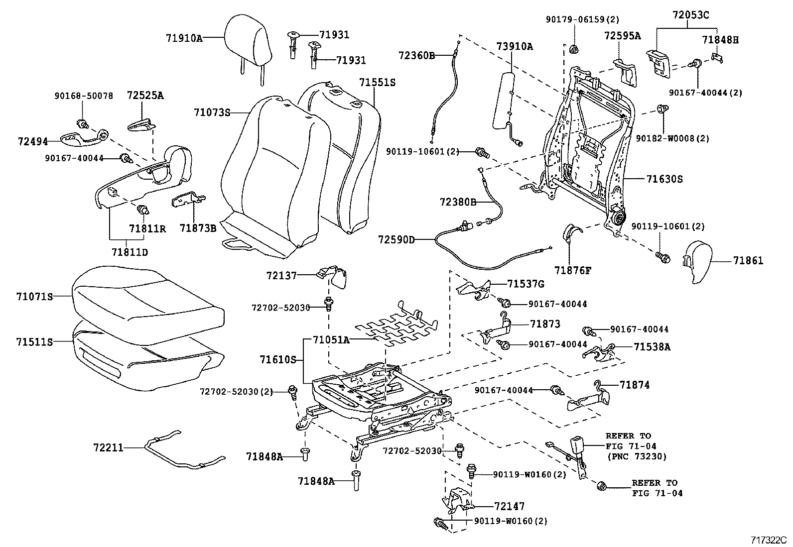  YARIS HYBRID FRP |  FRONT SEAT SEAT TRACK