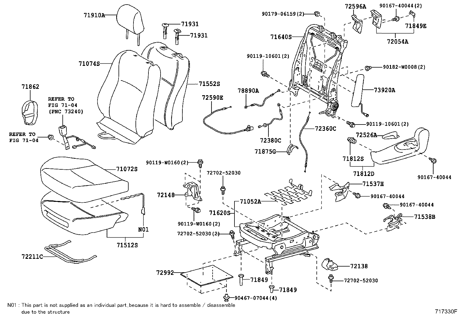  YARIS HYBRID FRP |  FRONT SEAT SEAT TRACK