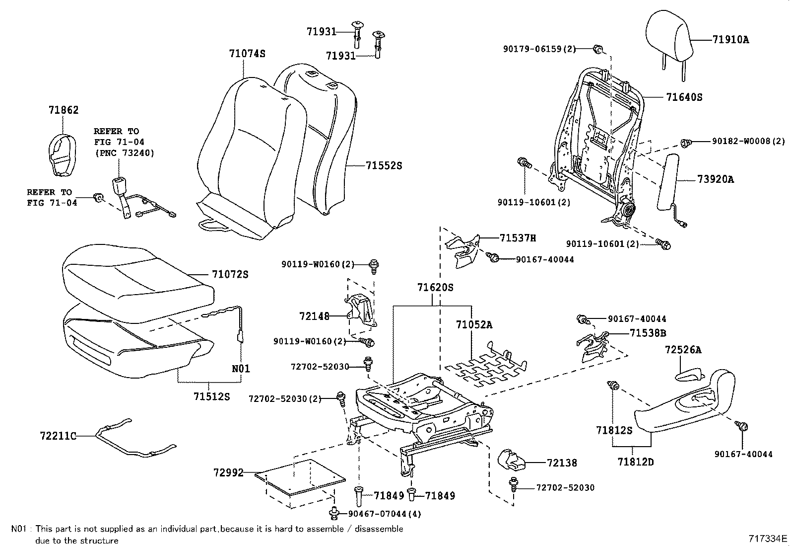  YARIS HYBRID FRP |  FRONT SEAT SEAT TRACK