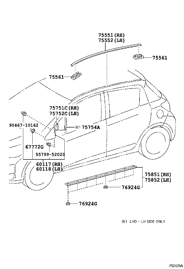  YARIS JPP |  SIDE MOULDING