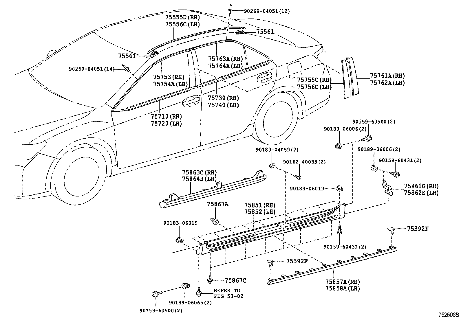  CAMRY HYBRID |  SIDE MOULDING