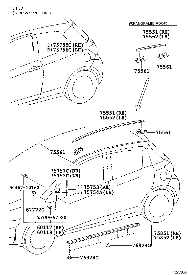  YARIS HYBRID FRP |  SIDE MOULDING