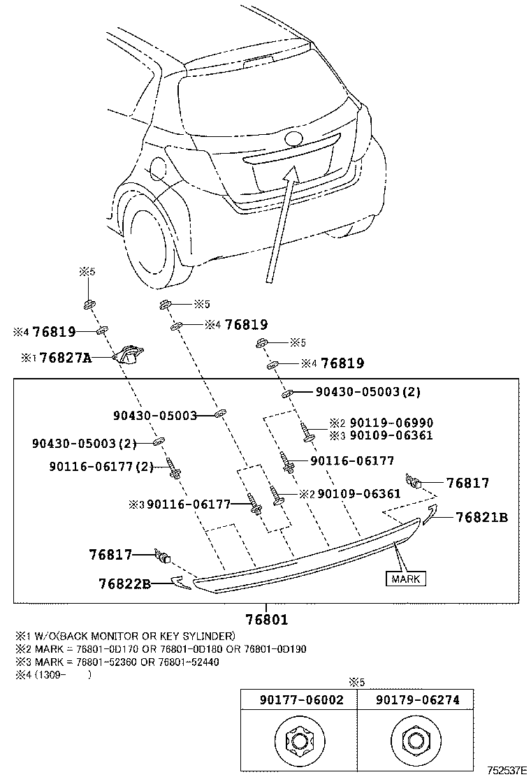  YARIS HYBRID FRP |  REAR MOULDING