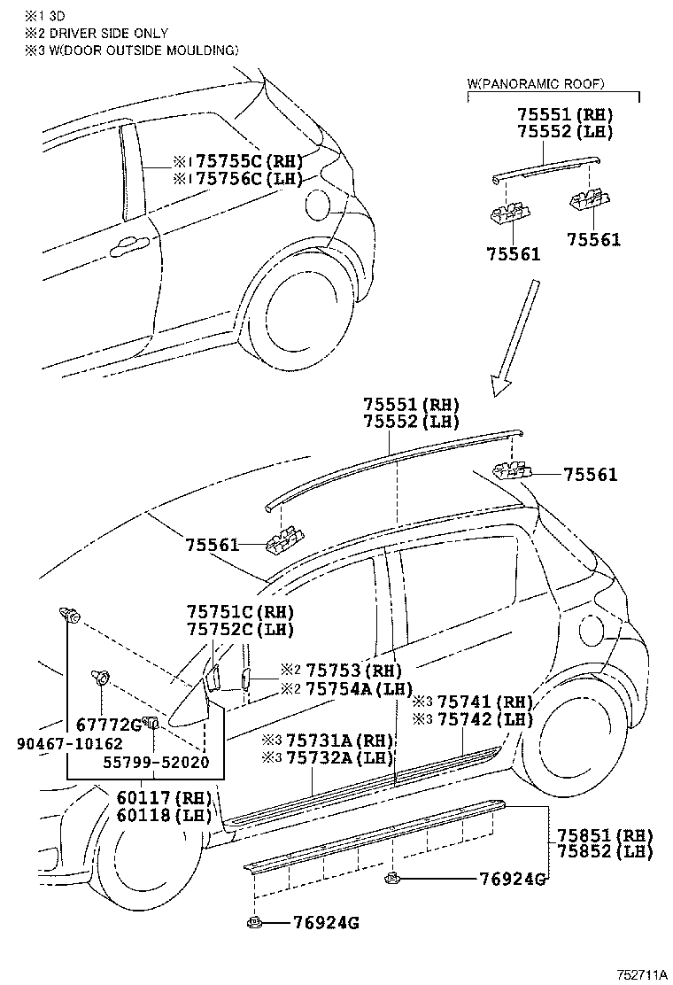  YARIS HYBRID FRP |  SIDE MOULDING