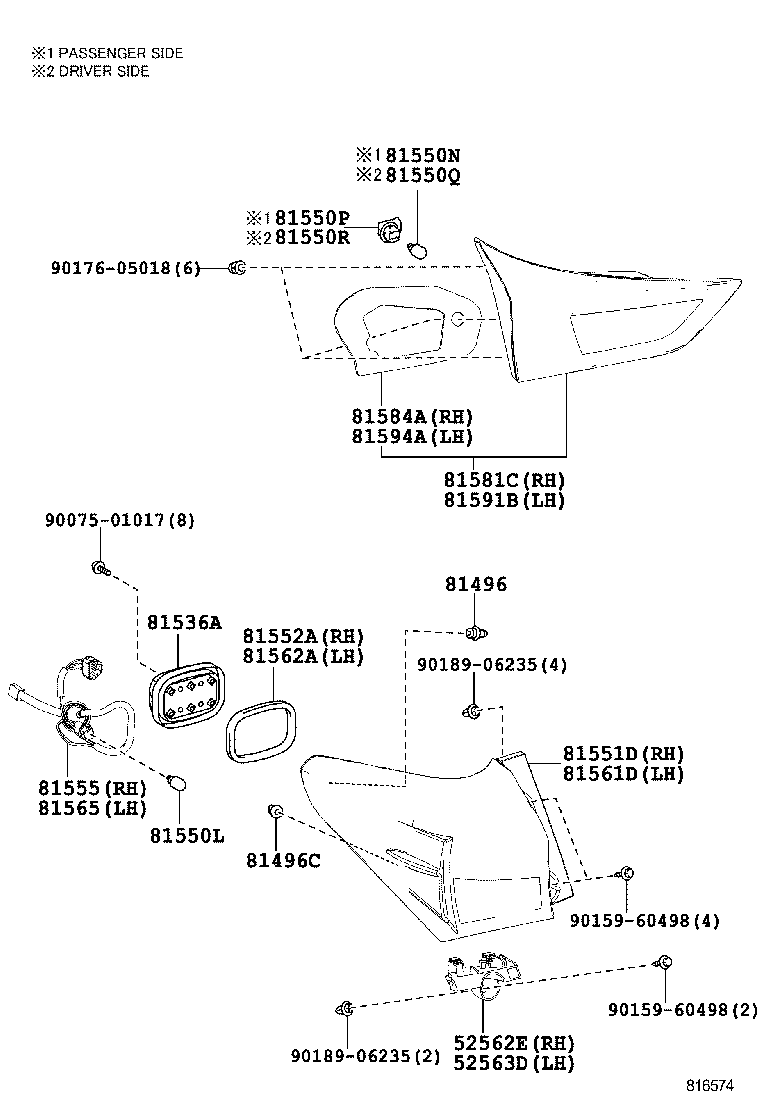  AURIS HYBRID UKP |  REAR COMBINATION LAMP
