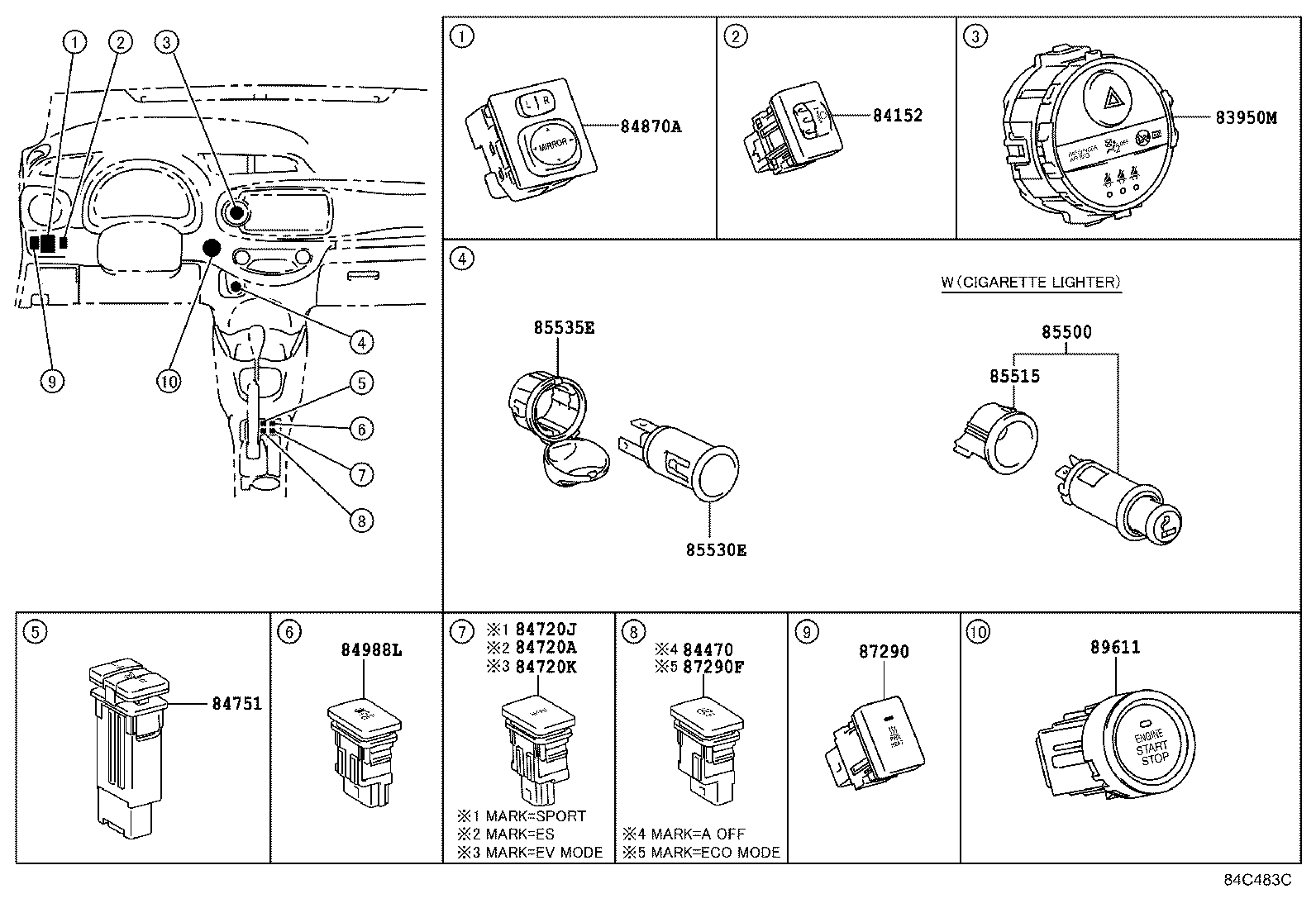  YARIS HYBRID FRP |  SWITCH RELAY COMPUTER