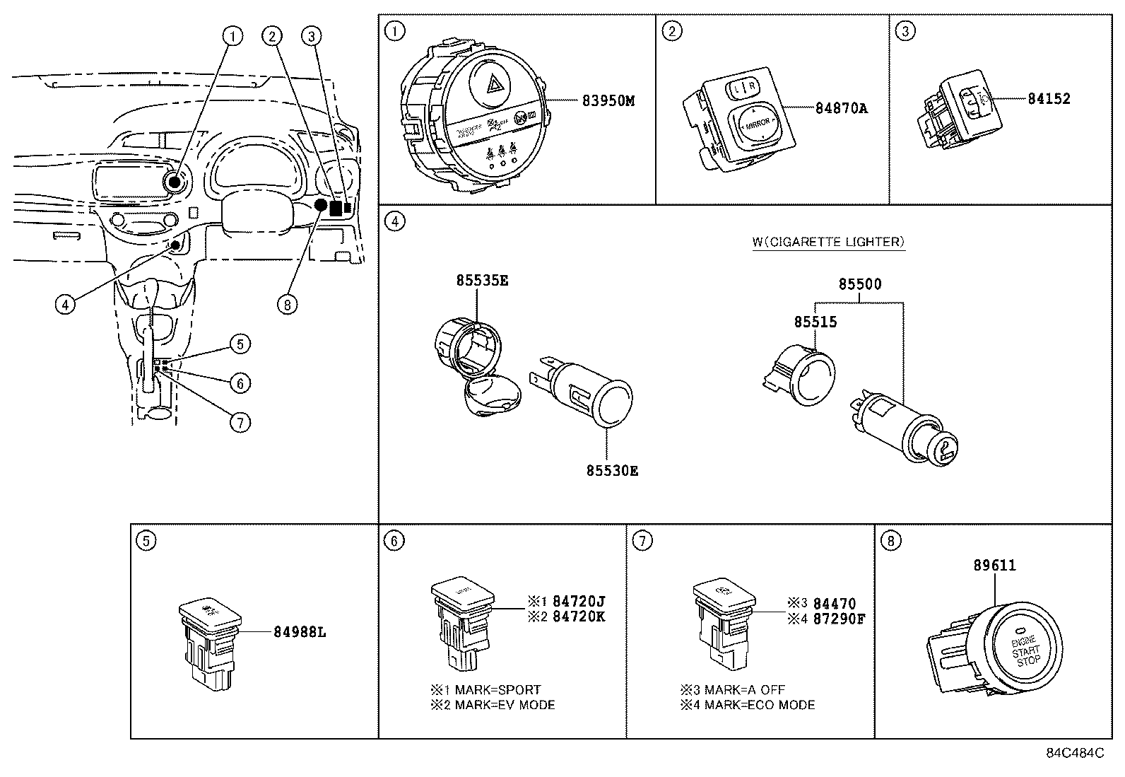  YARIS HYBRID FRP |  SWITCH RELAY COMPUTER