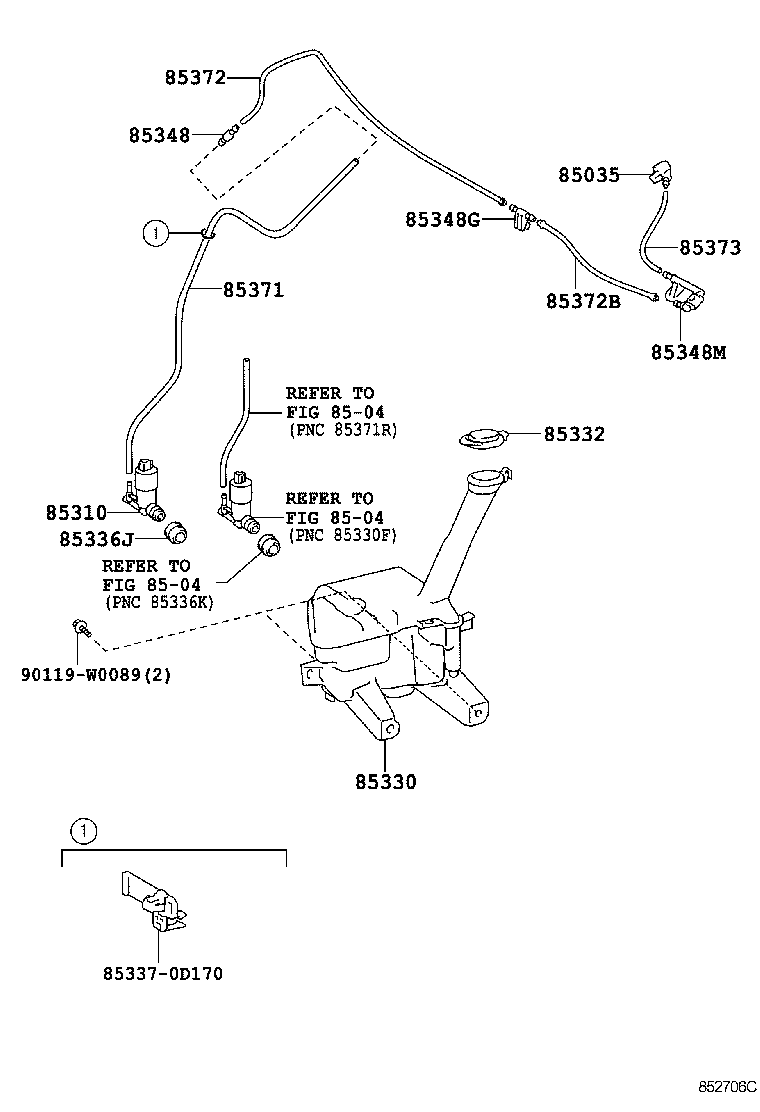  YARIS HYBRID FRP |  WINDSHIELD WASHER