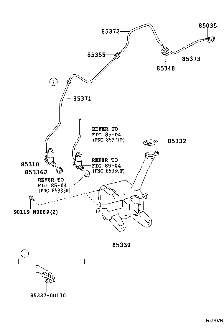  YARIS HYBRID FRP |  WINDSHIELD WASHER