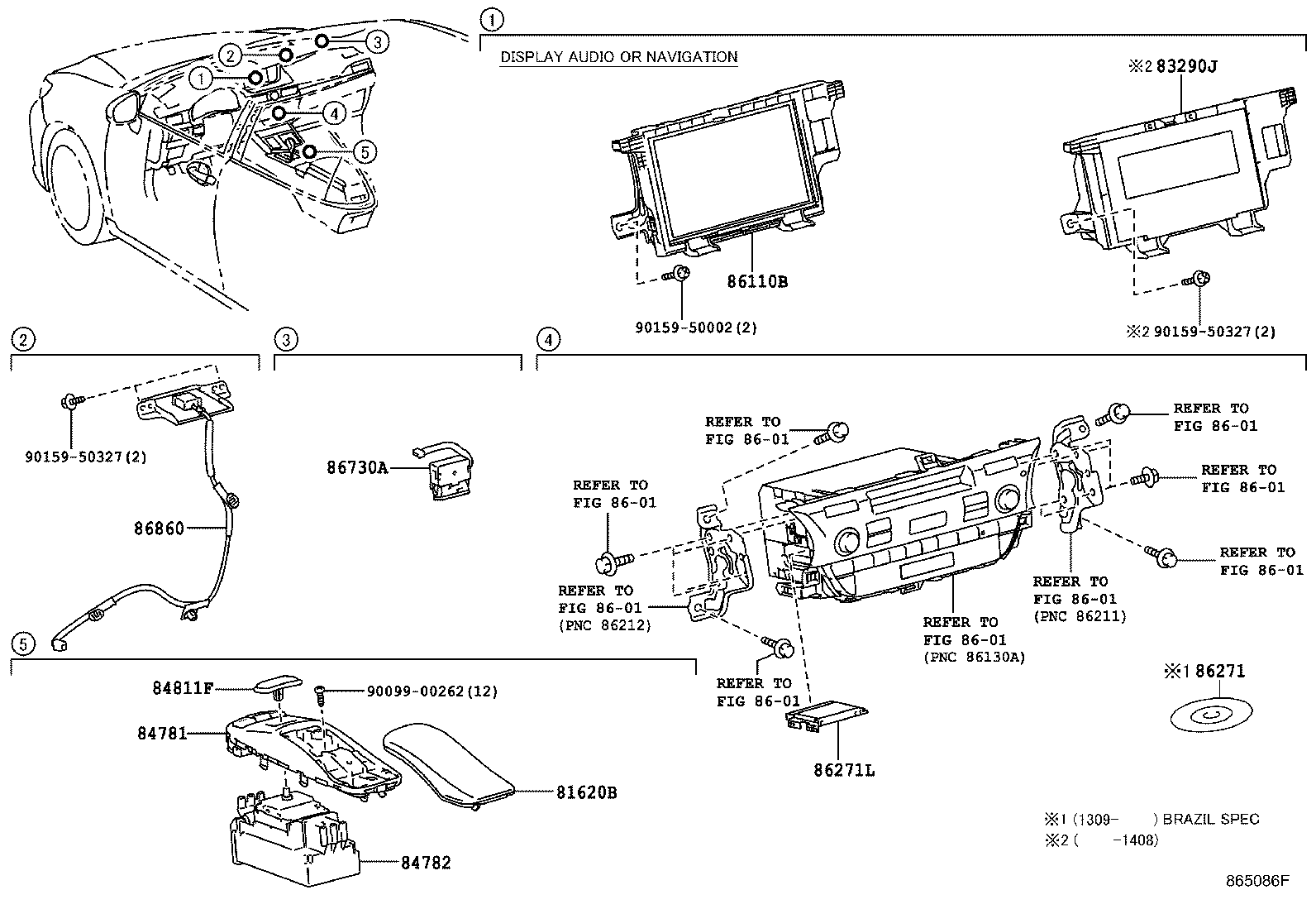  ES250 350 300H |  NAVIGATION FRONT MONITOR DISPLAY