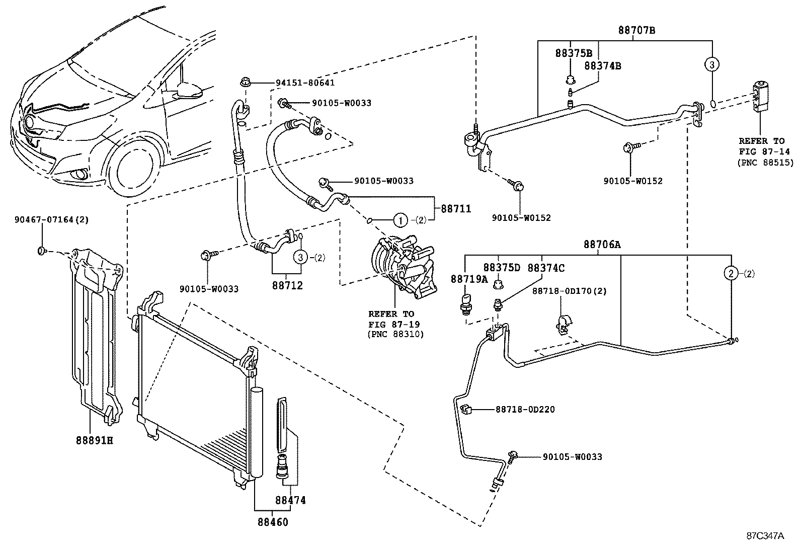  YARIS HYBRID FRP |  HEATING AIR CONDITIONING COOLER PIPING