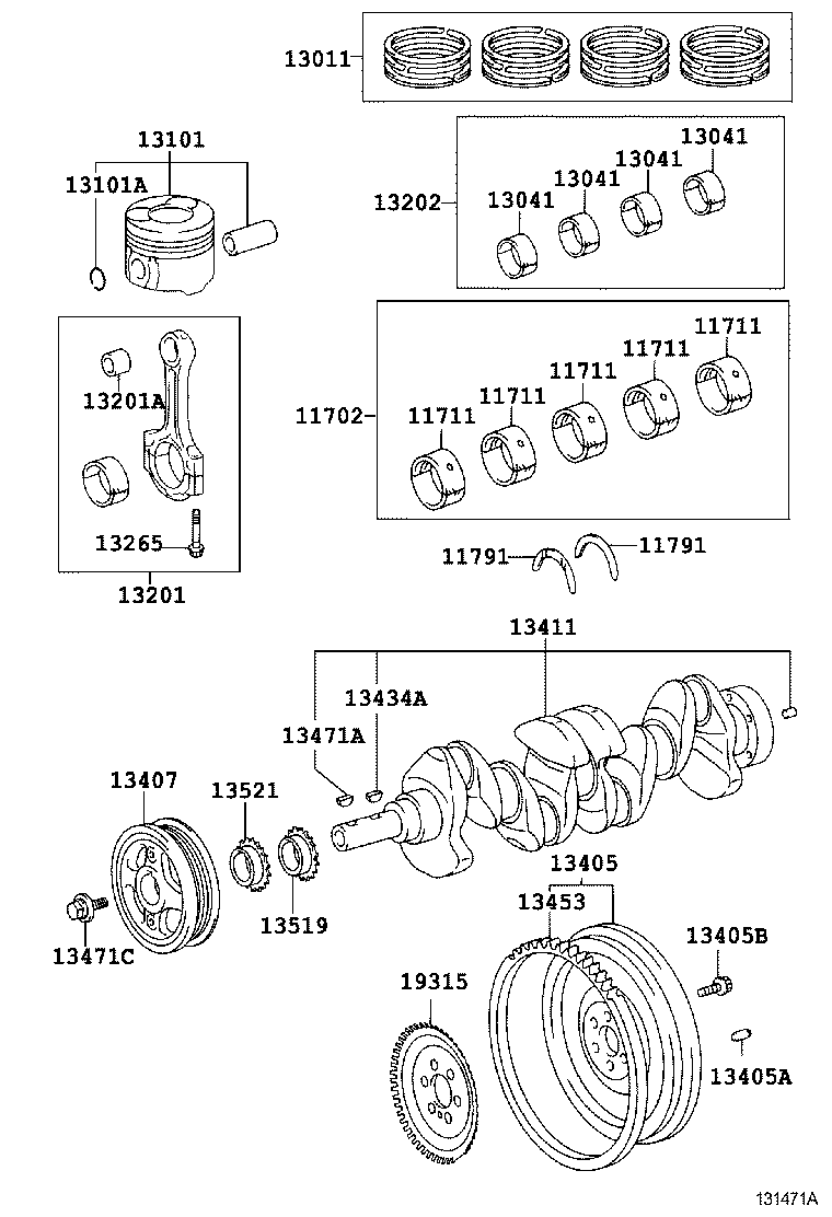  AURIS HYBRID UKP |  CRANKSHAFT PISTON