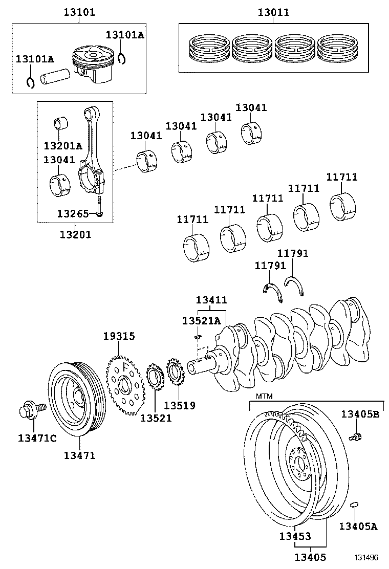  AURIS HYBRID UKP |  CRANKSHAFT PISTON