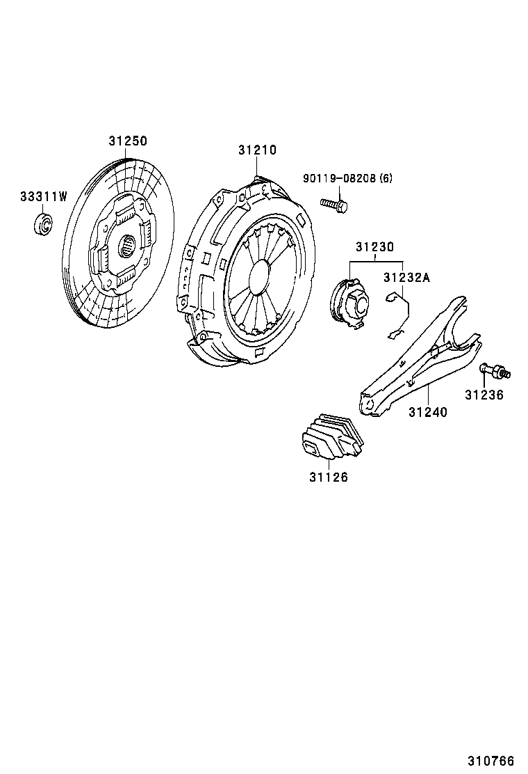  COASTER |  CLUTCH RELEASE FORK