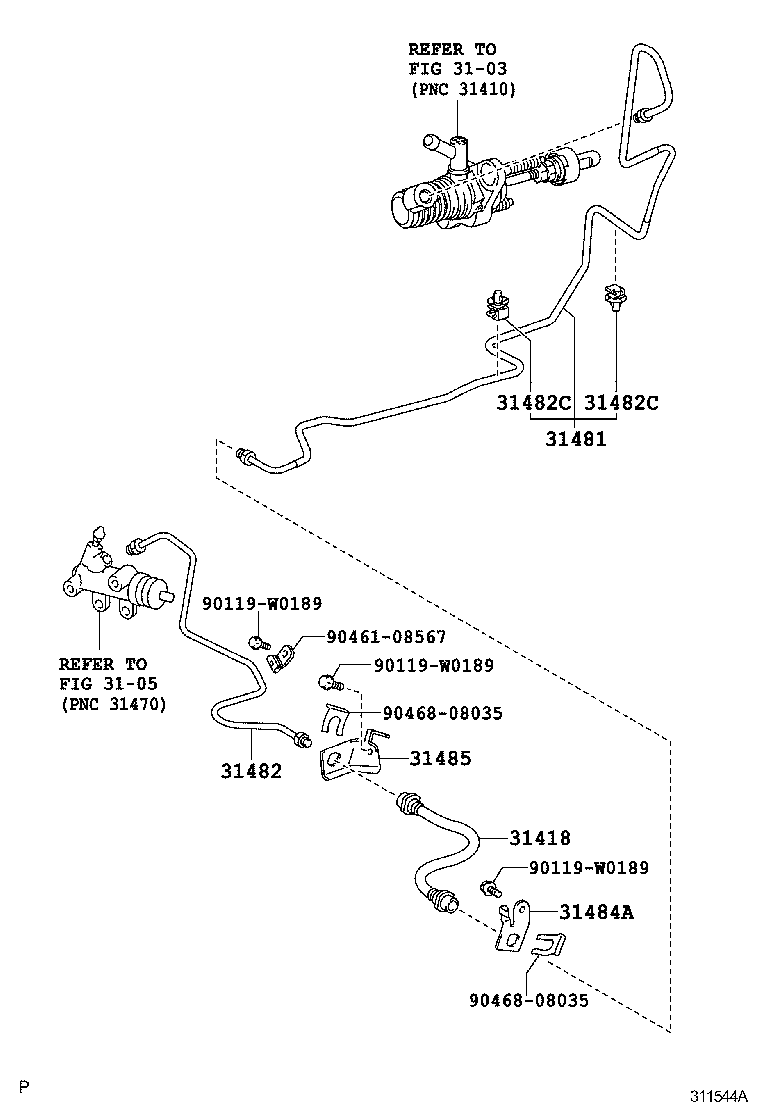  YARIS FRP |  CLUTCH PEDAL FLEXIBLE HOSE