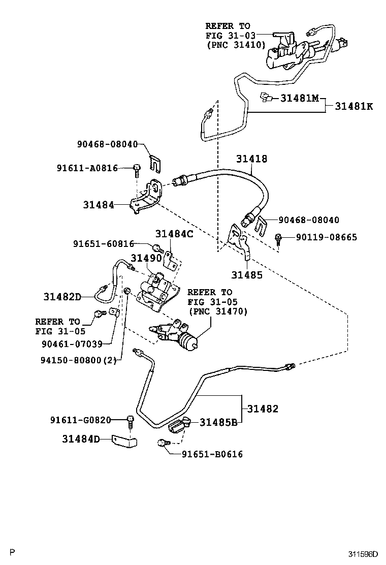  CAMRY |  CLUTCH PEDAL FLEXIBLE HOSE