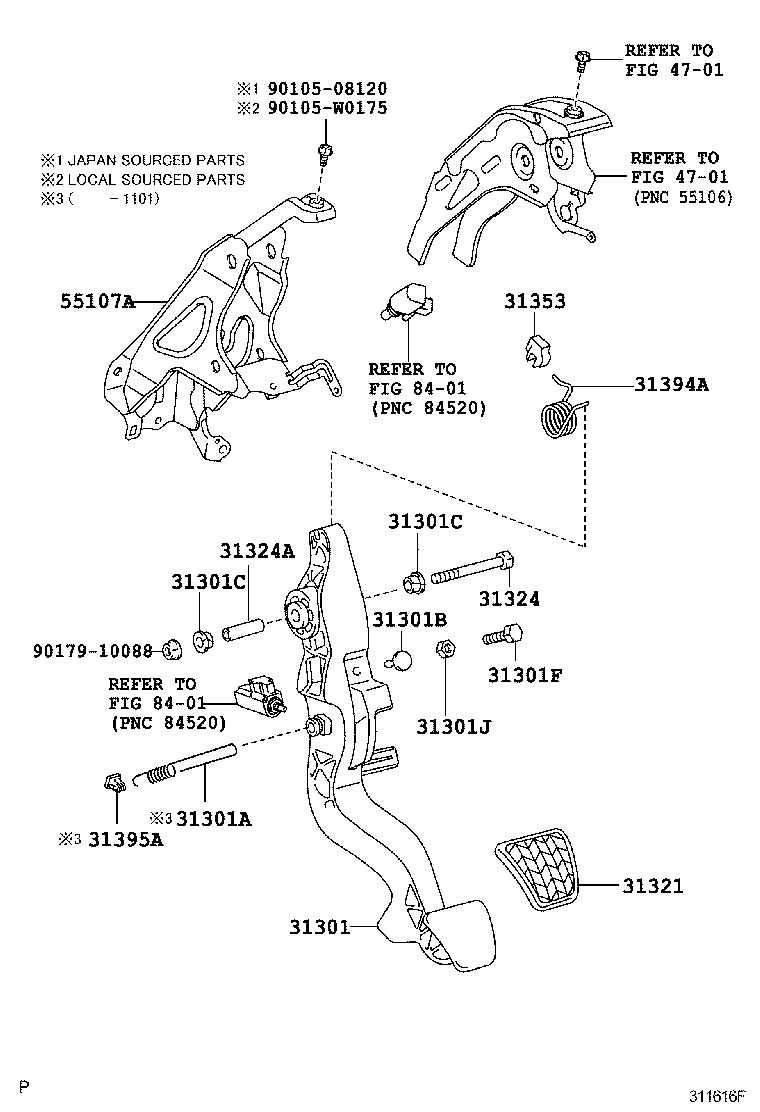  YARIS FRP |  CLUTCH PEDAL FLEXIBLE HOSE