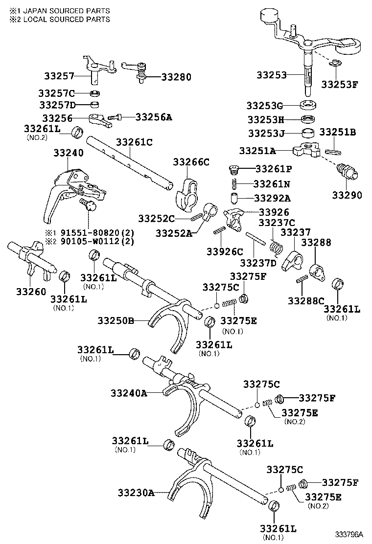  YARIS FRP |  GEAR SHIFT FORK LEVER SHAFT MTM