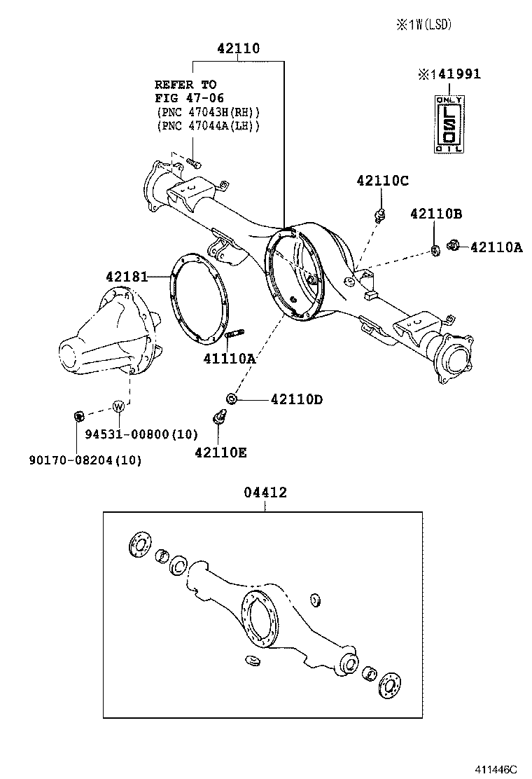  DYNA |  REAR AXLE HOUSING DIFFERENTIAL