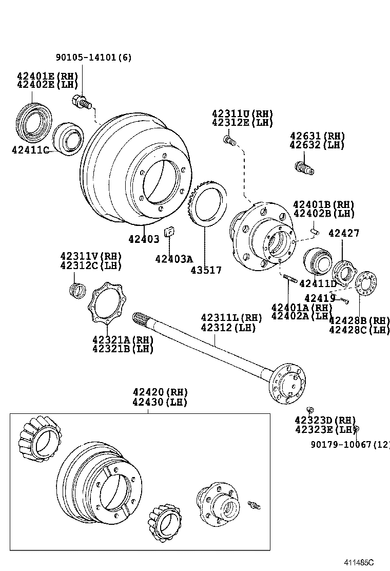  DYNA |  REAR AXLE SHAFT HUB