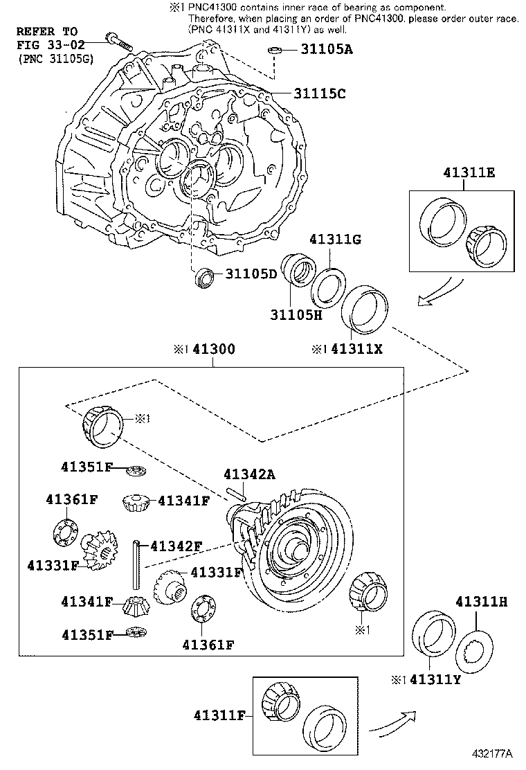  AURIS HYBRID UKP |  FRONT AXLE HOUSING DIFFERENTIAL