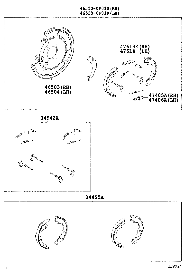 TOYOTA COROLLA VERSOZNR11LGRMDKW POWERTRAINCHASSIS PARKING BRAKE