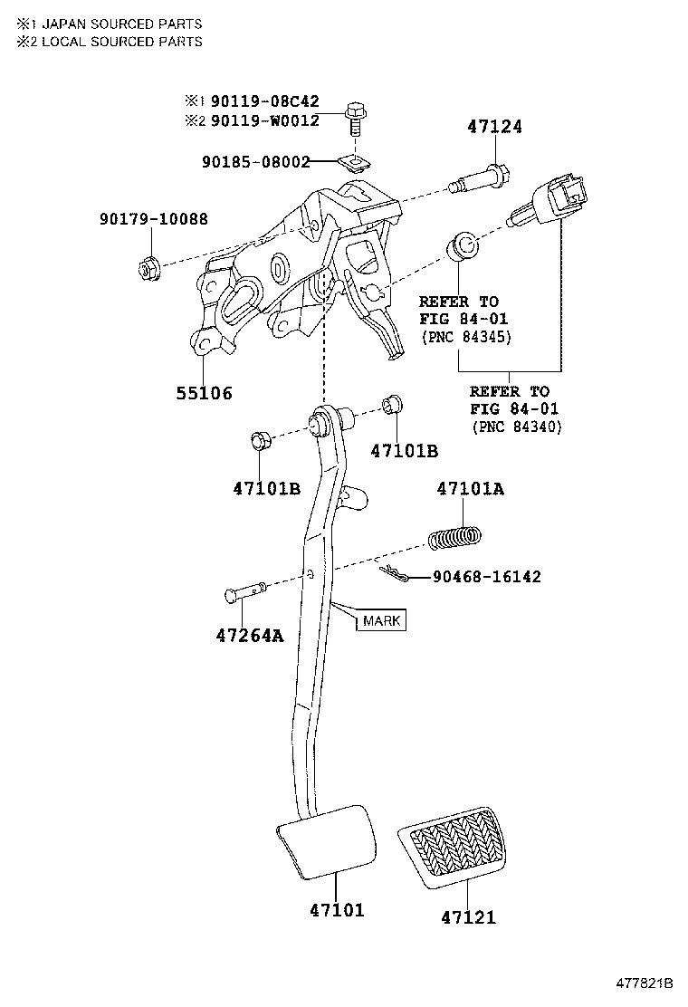  AVENSIS |  BRAKE PEDAL BRACKET