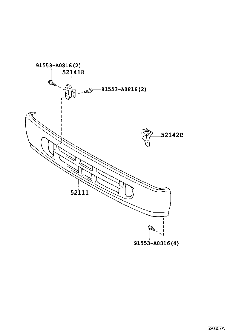  COASTER |  FRONT BUMPER BUMPER STAY