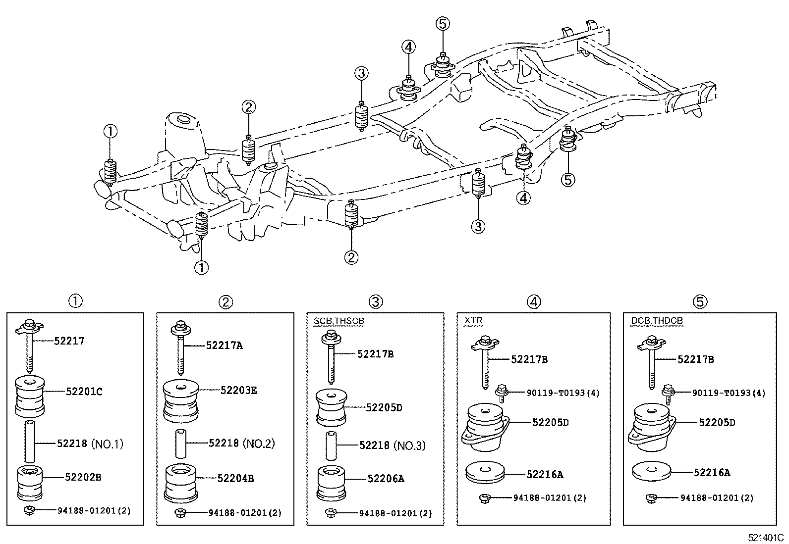  HILUX |  CAB MOUNTING BODY MOUNTING