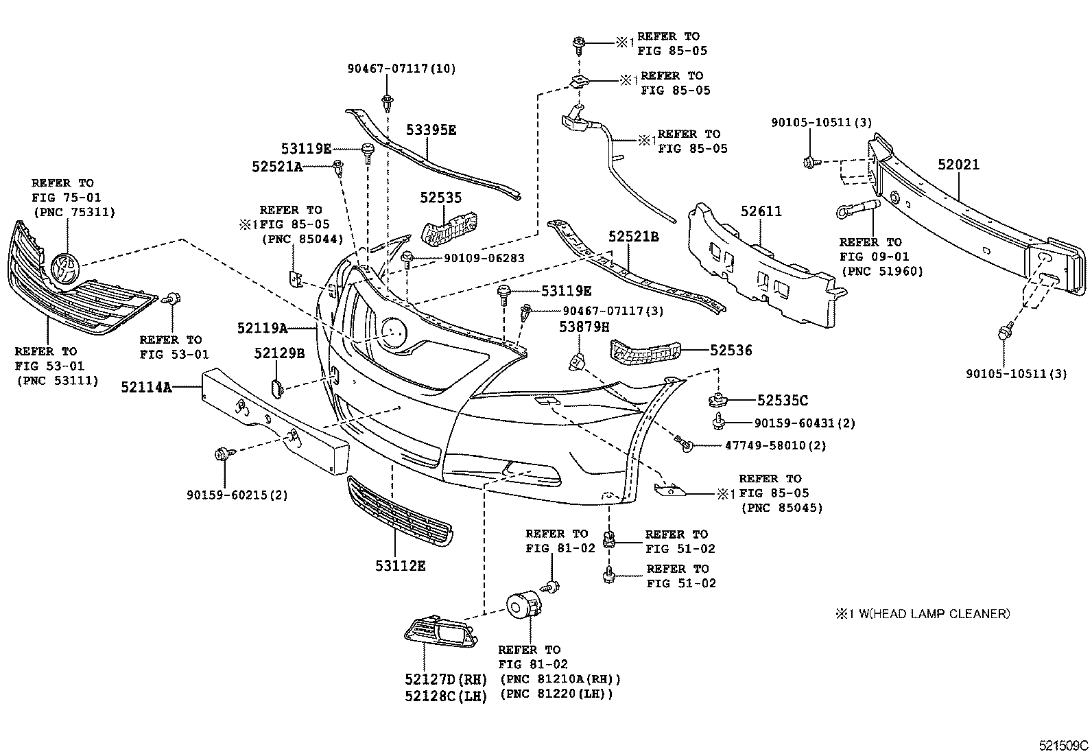  CAMRY |  FRONT BUMPER BUMPER STAY