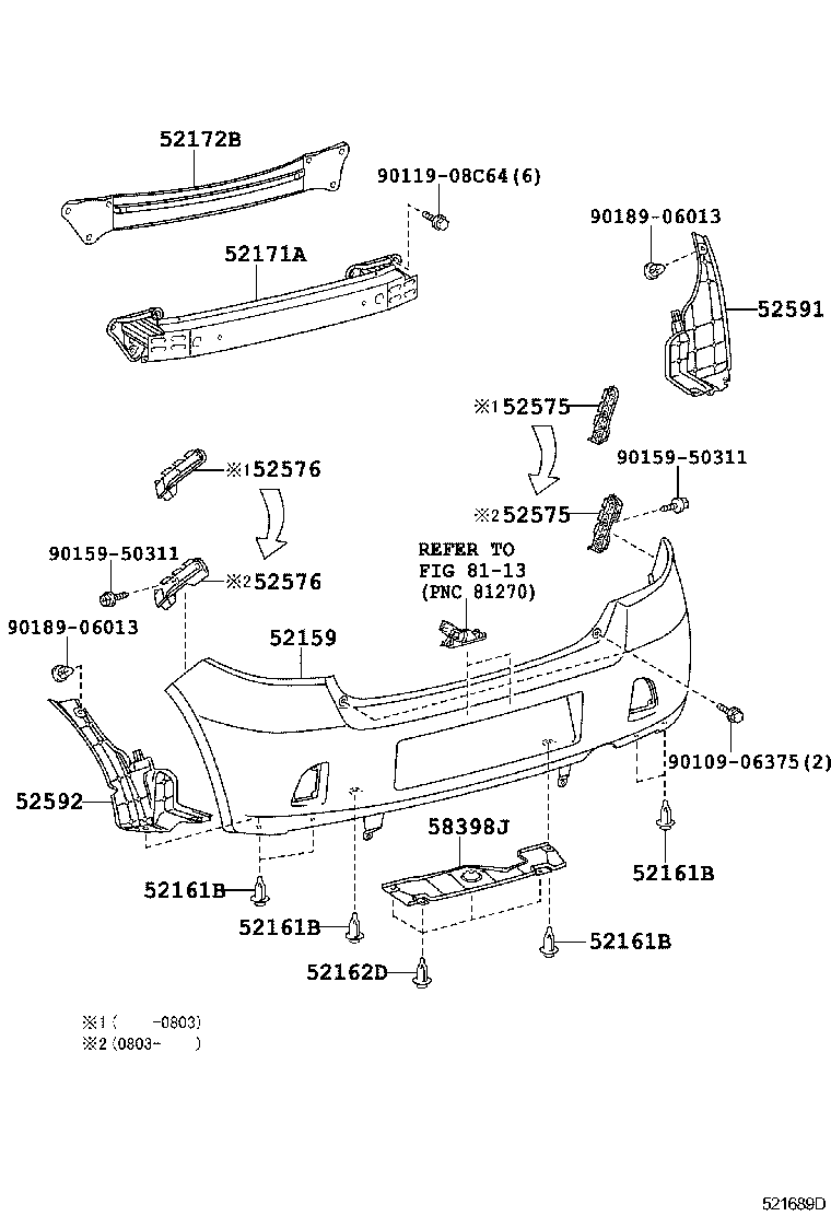  YARIS JPP |  REAR BUMPER BUMPER STAY