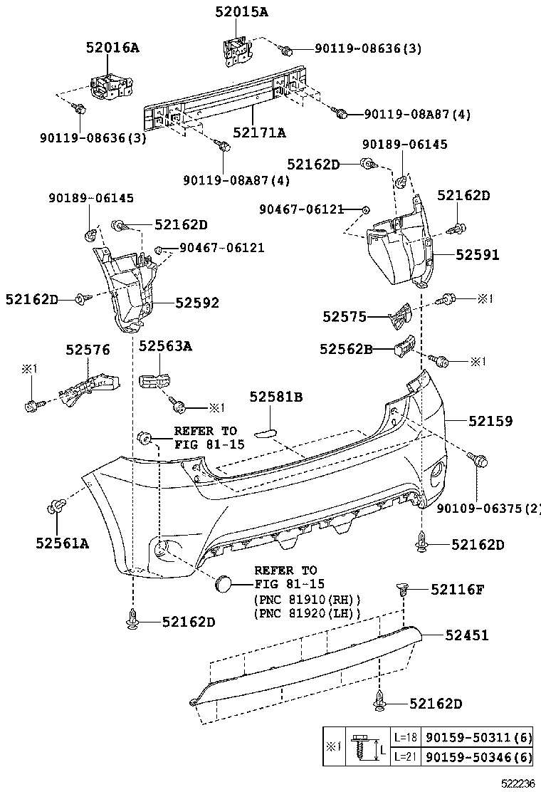  AURIS HYBRID UKP |  REAR BUMPER BUMPER STAY