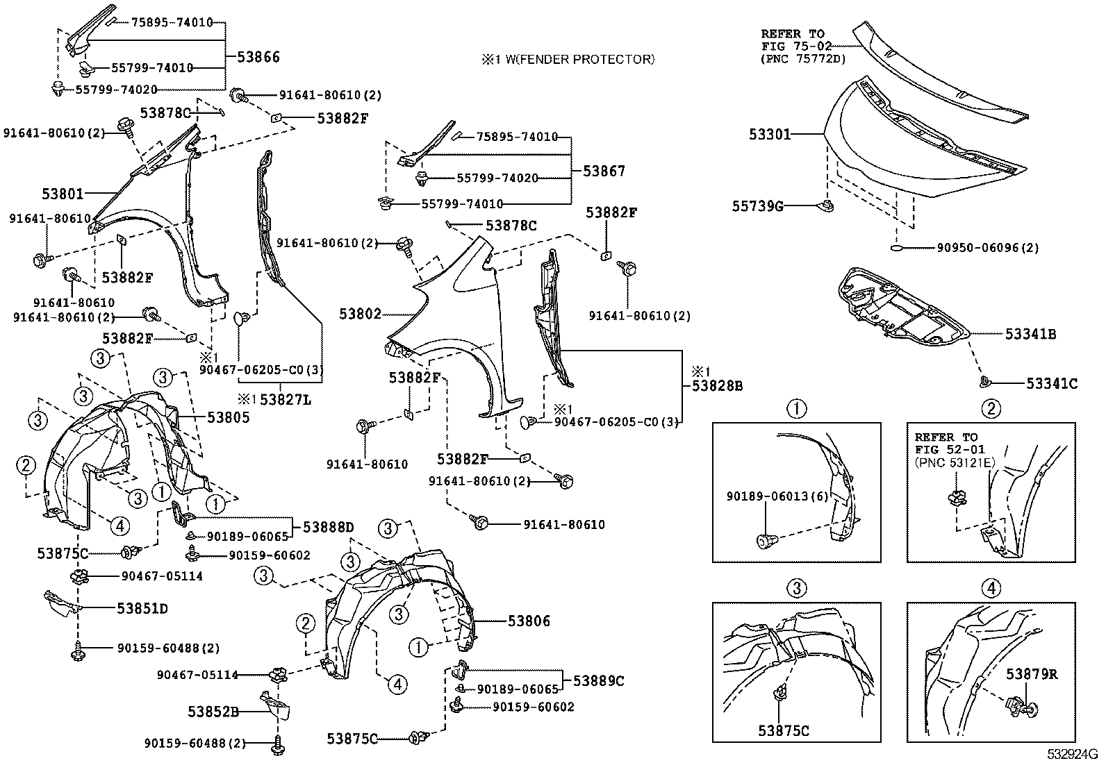  IQ |  HOOD FRONT FENDER