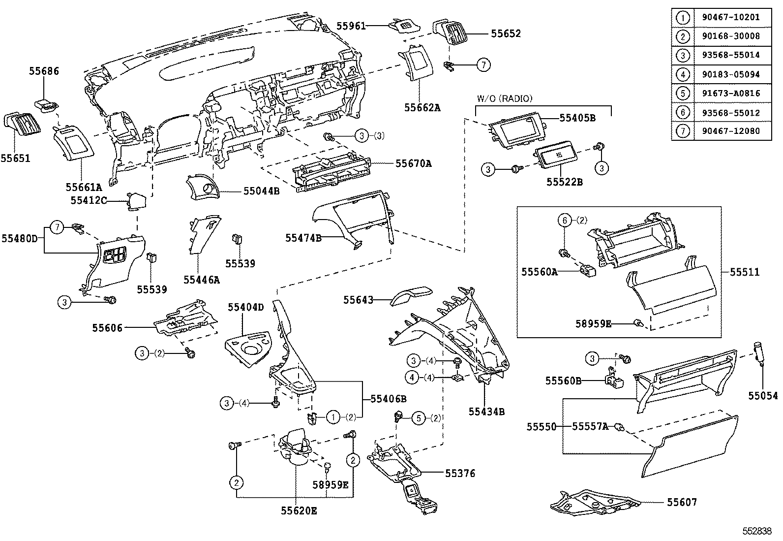  PRIUS PLUG IN HBD |  INSTRUMENT PANEL GLOVE COMPARTMENT