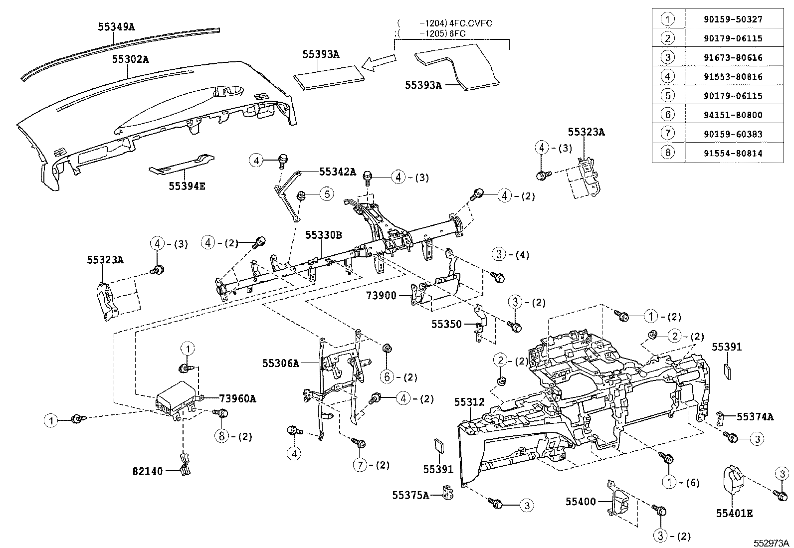  PREVIA TARAGO |  INSTRUMENT PANEL GLOVE COMPARTMENT