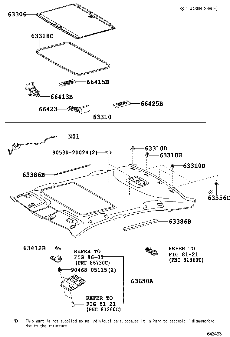  CAMRY |  ROOF HEADLINING SILENCER PAD