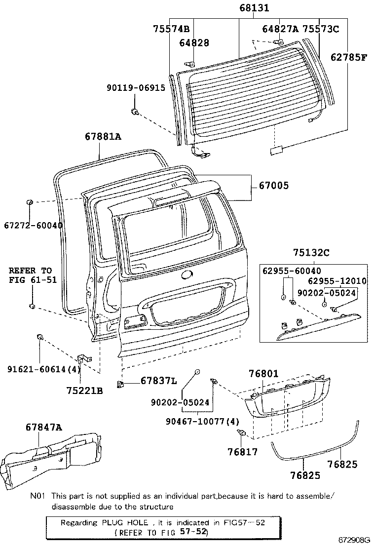  LAND CRUISER 120 |  BACK DOOR PANEL GLASS