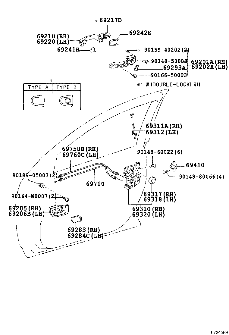  COROLLA VERSO |  FRONT DOOR LOCK HANDLE