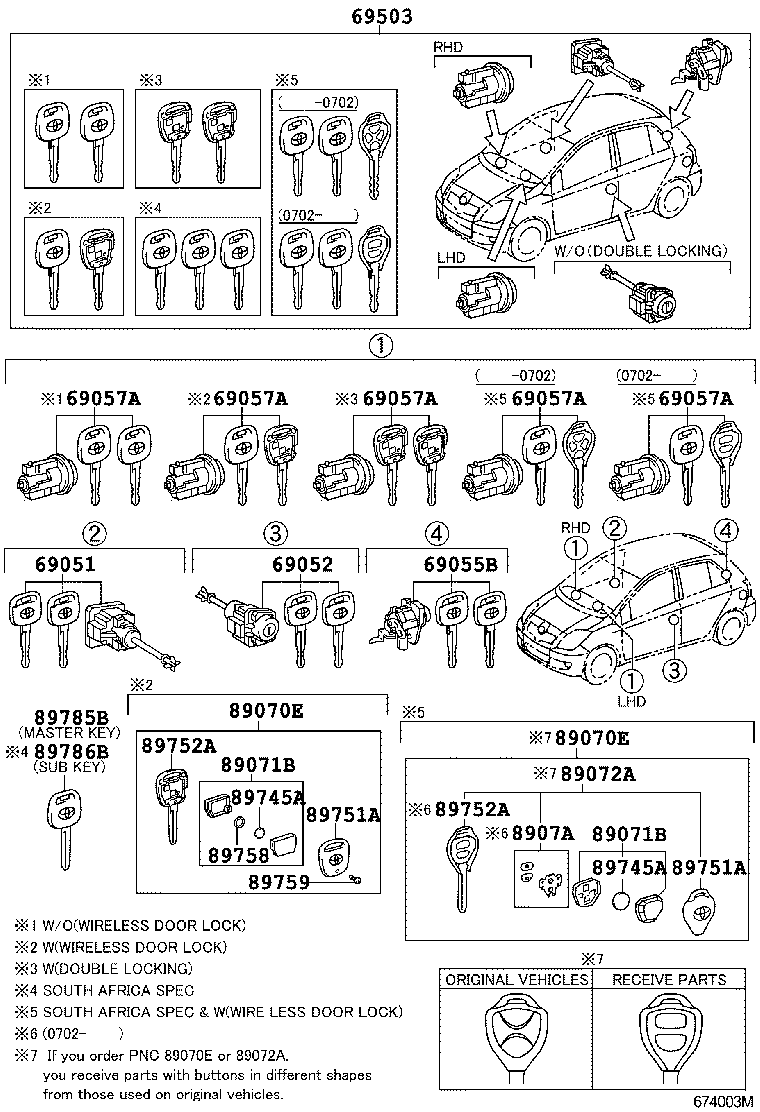  YARIS JPP |  LOCK CYLINDER SET