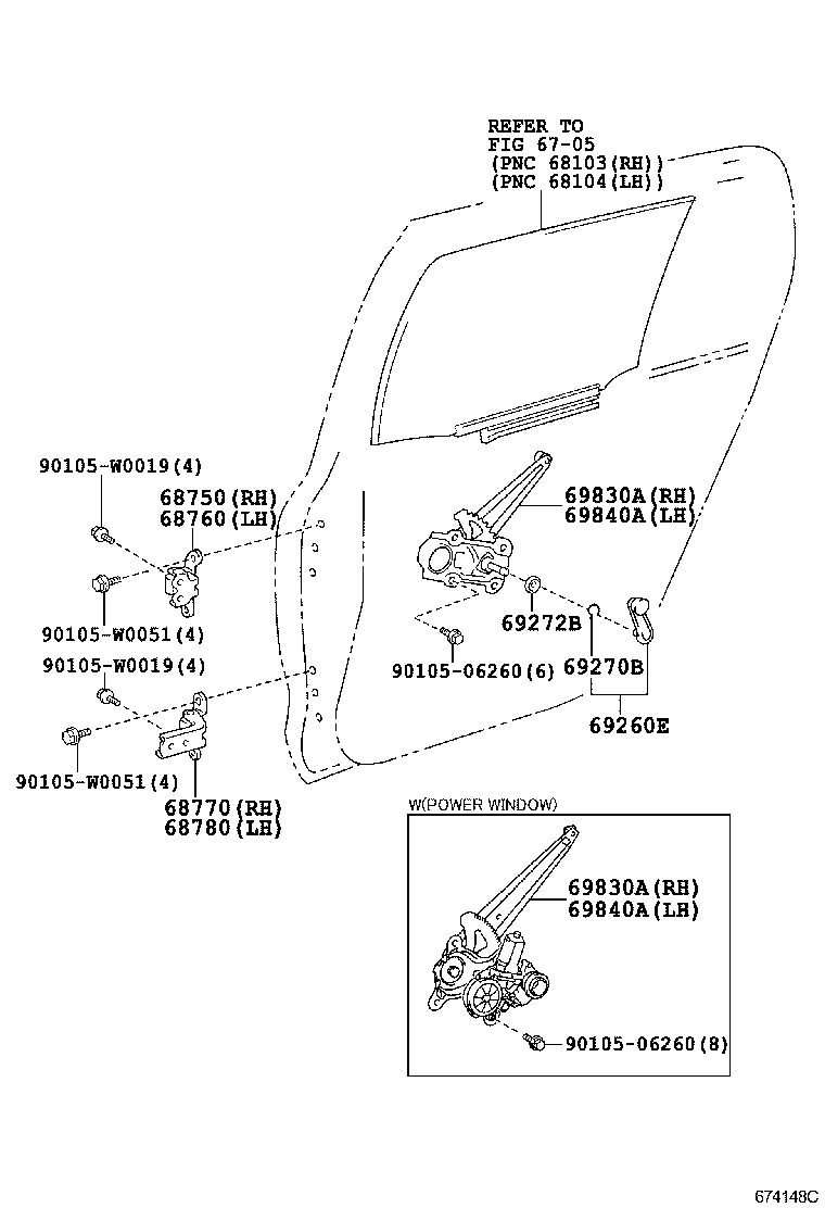  YARIS FRP |  REAR DOOR WINDOW REGULATOR HINGE