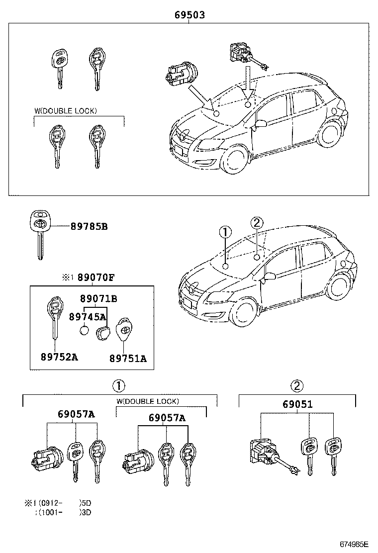  AURIS HYBRID UKP |  LOCK CYLINDER SET