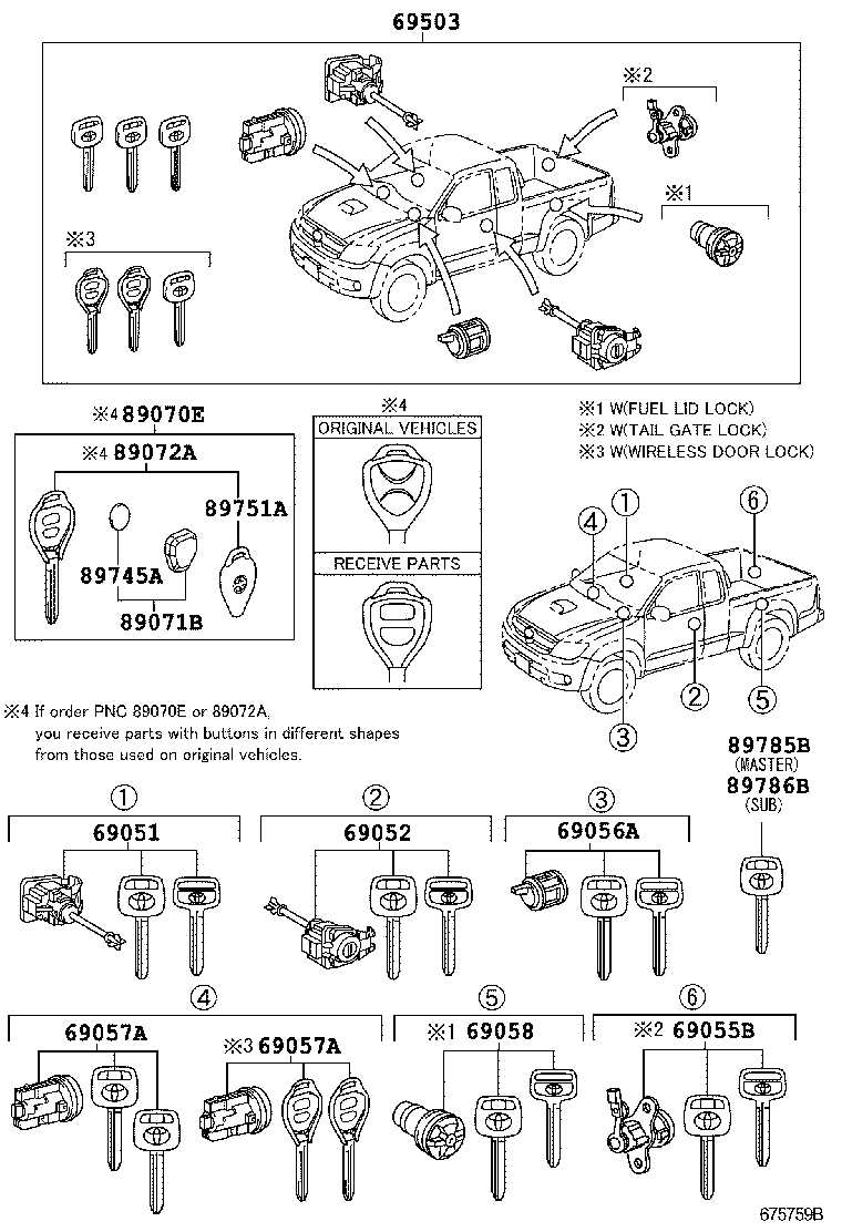  HILUX |  LOCK CYLINDER SET