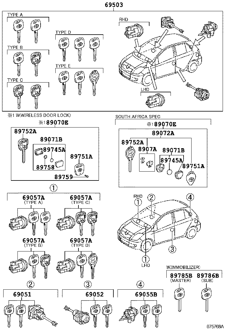  YARIS JPP |  LOCK CYLINDER SET
