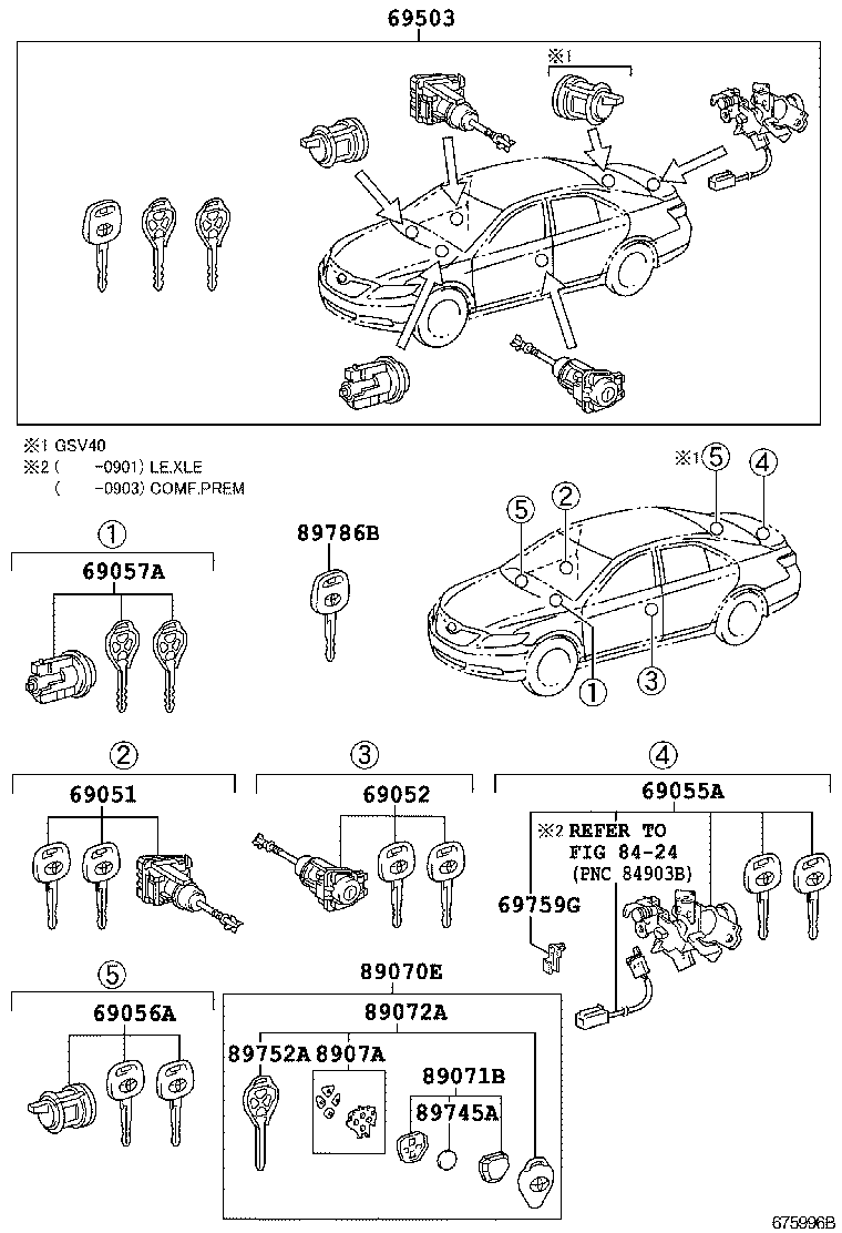  CAMRY |  LOCK CYLINDER SET